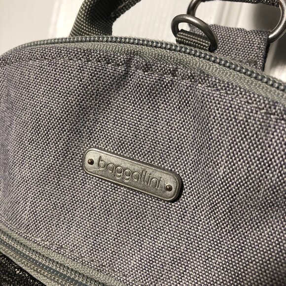 Baggallini Women triangle shaped gray backpack, convertible main image 10
